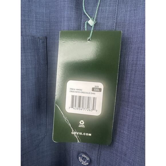 NWT Orvis Cross Hatch Short Sleeve Button Up Tech Shirt UPF Blue Men's Size XXL - Picture 10 of 11